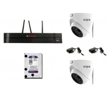 CP-UNSA-2CAM50-W Sada Wifi kamerového systému 5.0 Mpix, včetně Wifi NVR, zdrojů a HDD 1TB